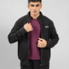 Black Tracksuit Jacket With Mock Neck