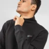 Black Tracksuit Jacket With Mock Neck